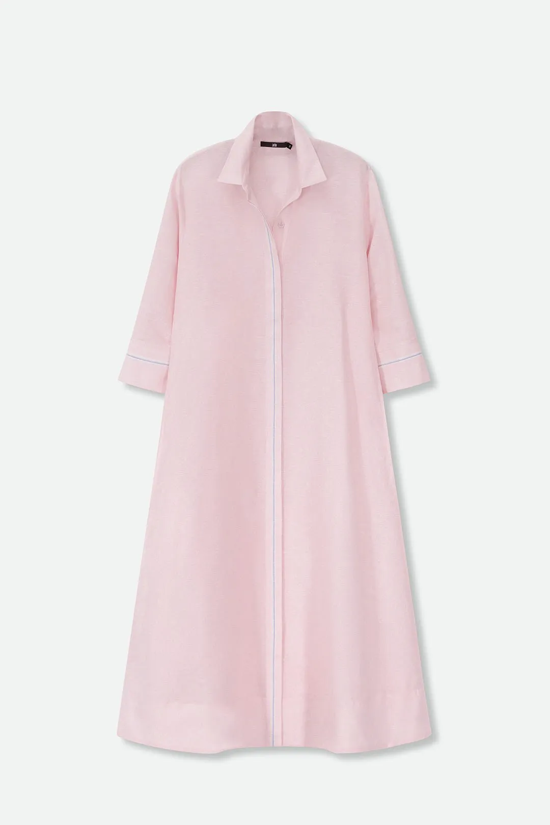 DANNI DRESS IN ITALIAN LINEN PINK STRIPE life artistry