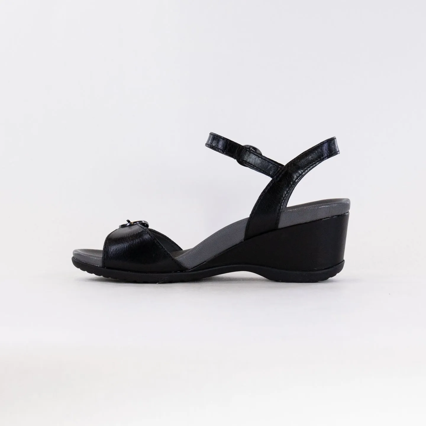 Dansko Arielle (Women's) - Black Glazed Kid Leather Picnic Day