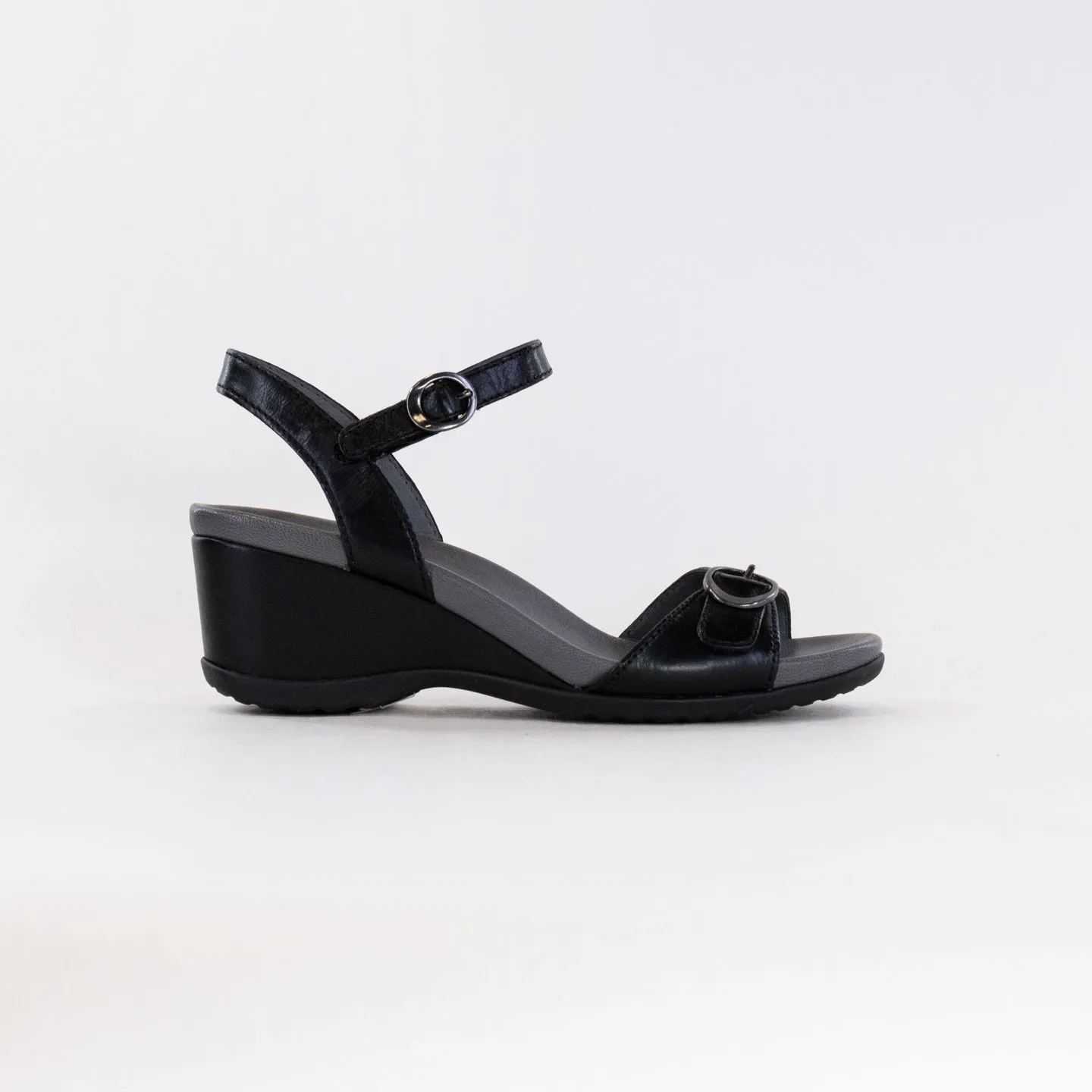 Dansko Arielle (Women's) - Black Glazed Kid Leather Airport Look