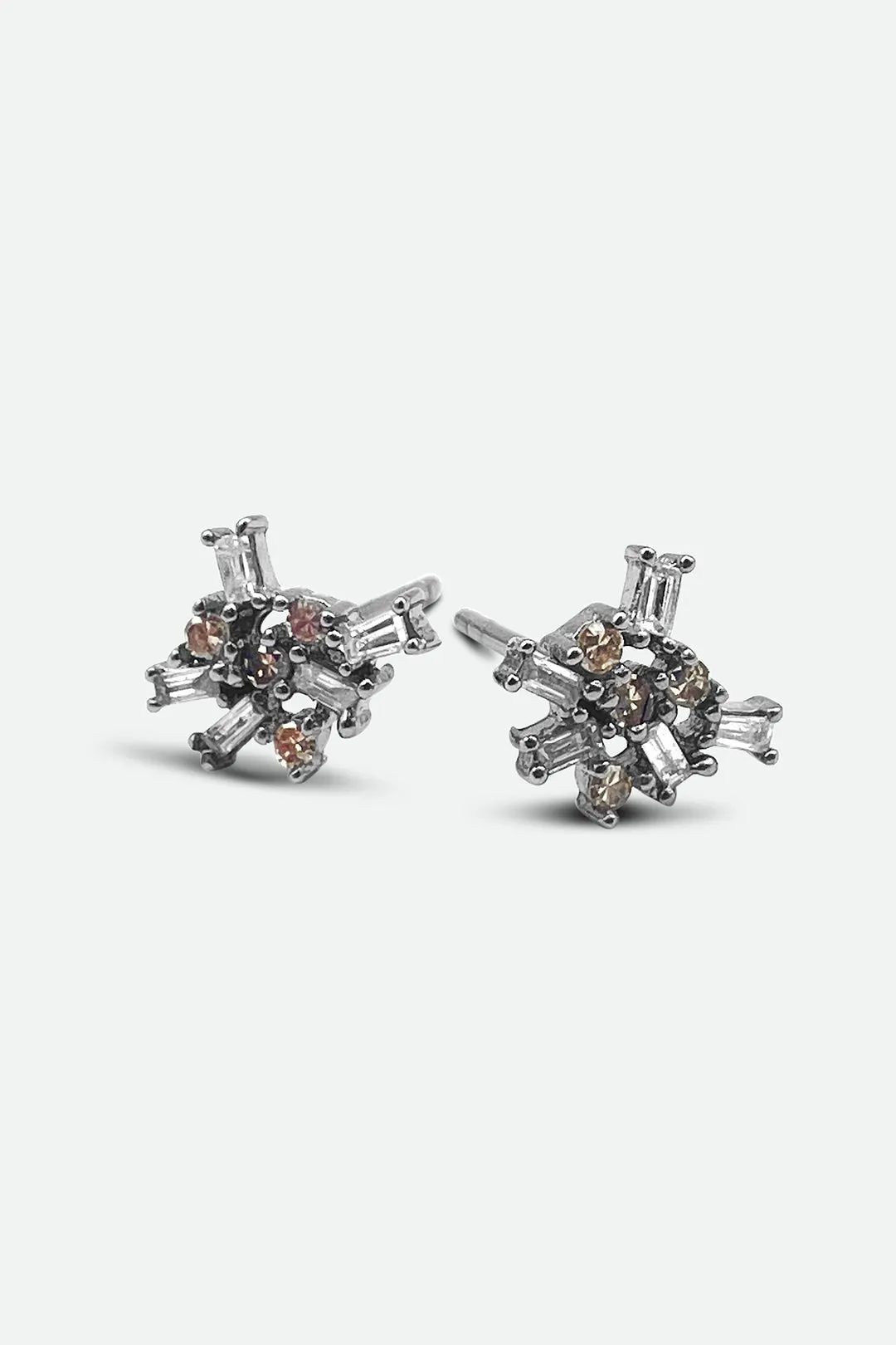 DIAMOND BAGUETTE CLUSTER STUD crafted soul