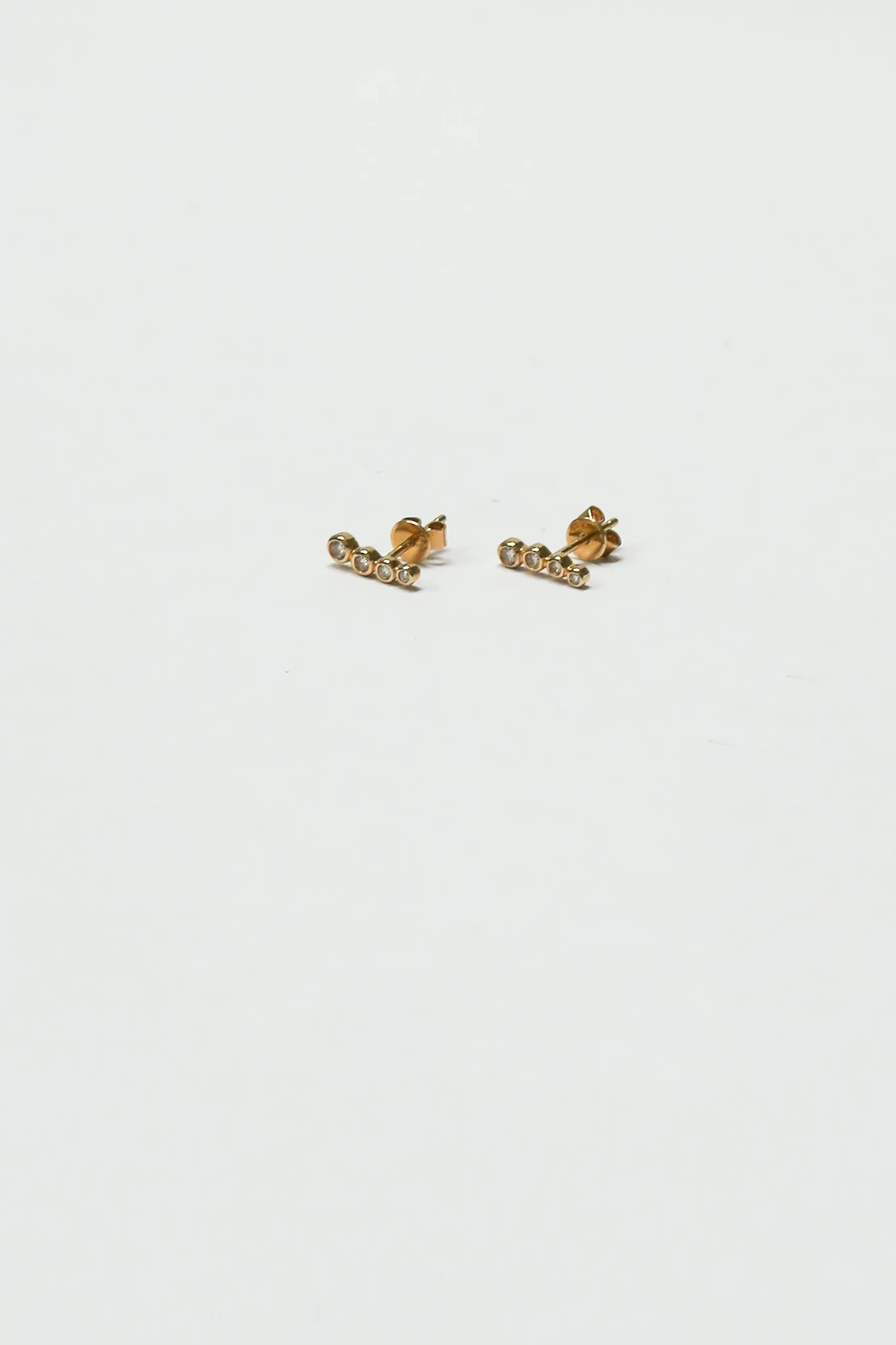 DIAMOND BEZEL CLIMBER EARRINGS retro twist