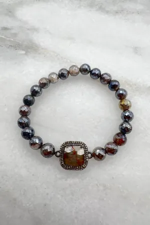 DIAMOND SLICE HALO BRACELET ON STETCHY SAPPHIRE social vibe DIAMOND SLICE HALO BRACELET ON STETCHY SAPPHIRE vibrant mood