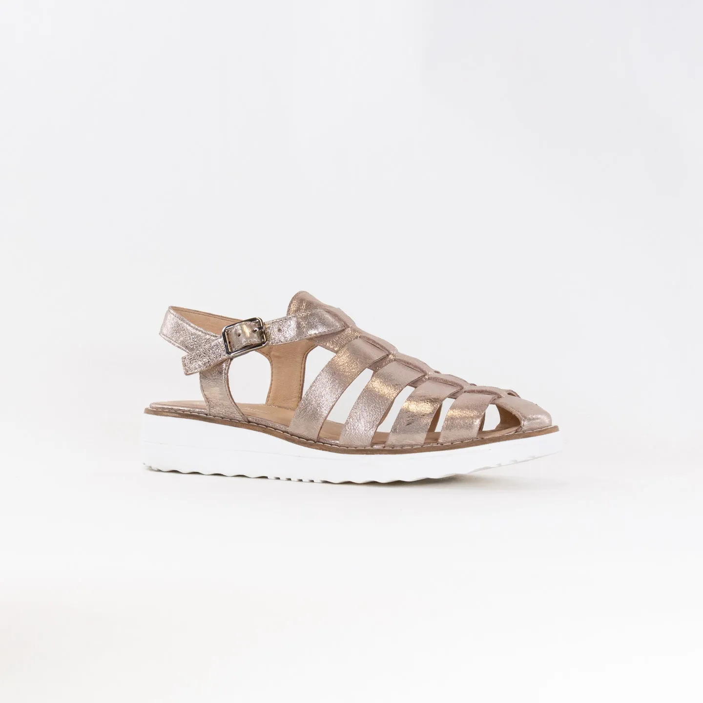 Django And Juliette Oblight (Women's) - Platino Scratch Leather Casual Walks