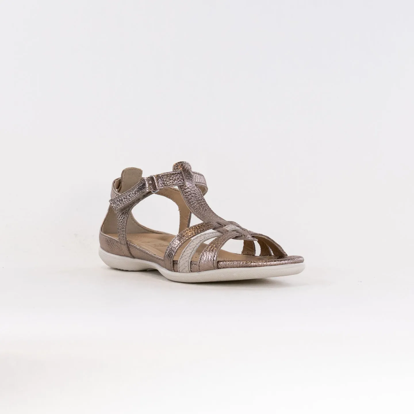 Ecco Flash T-Strap Sandal (Women's) - Warm Grey Mettallic/Moon Rock Weekend Mood