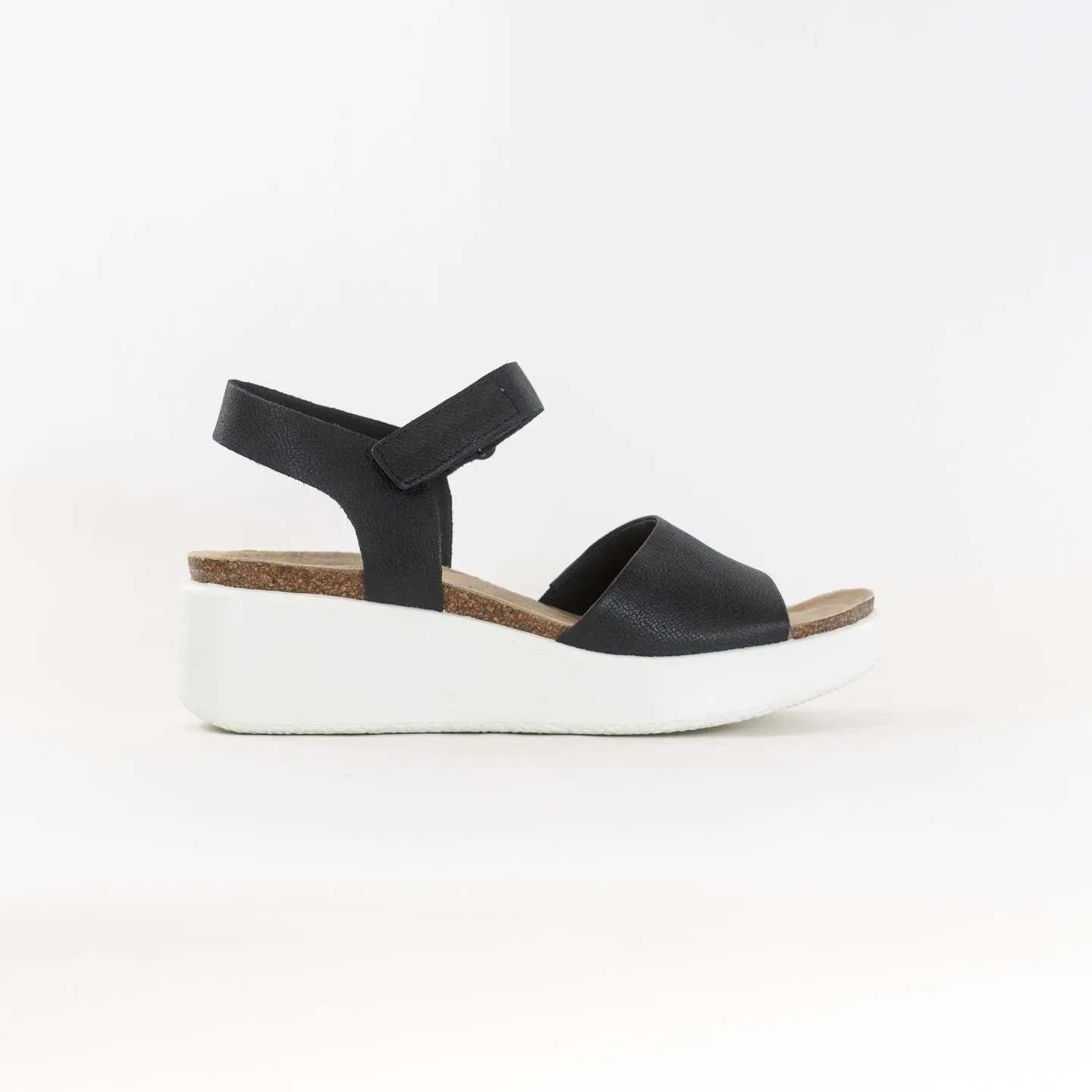 ECCO Flowt Wedge Cork Sandal (Women's) - Black Walk Light