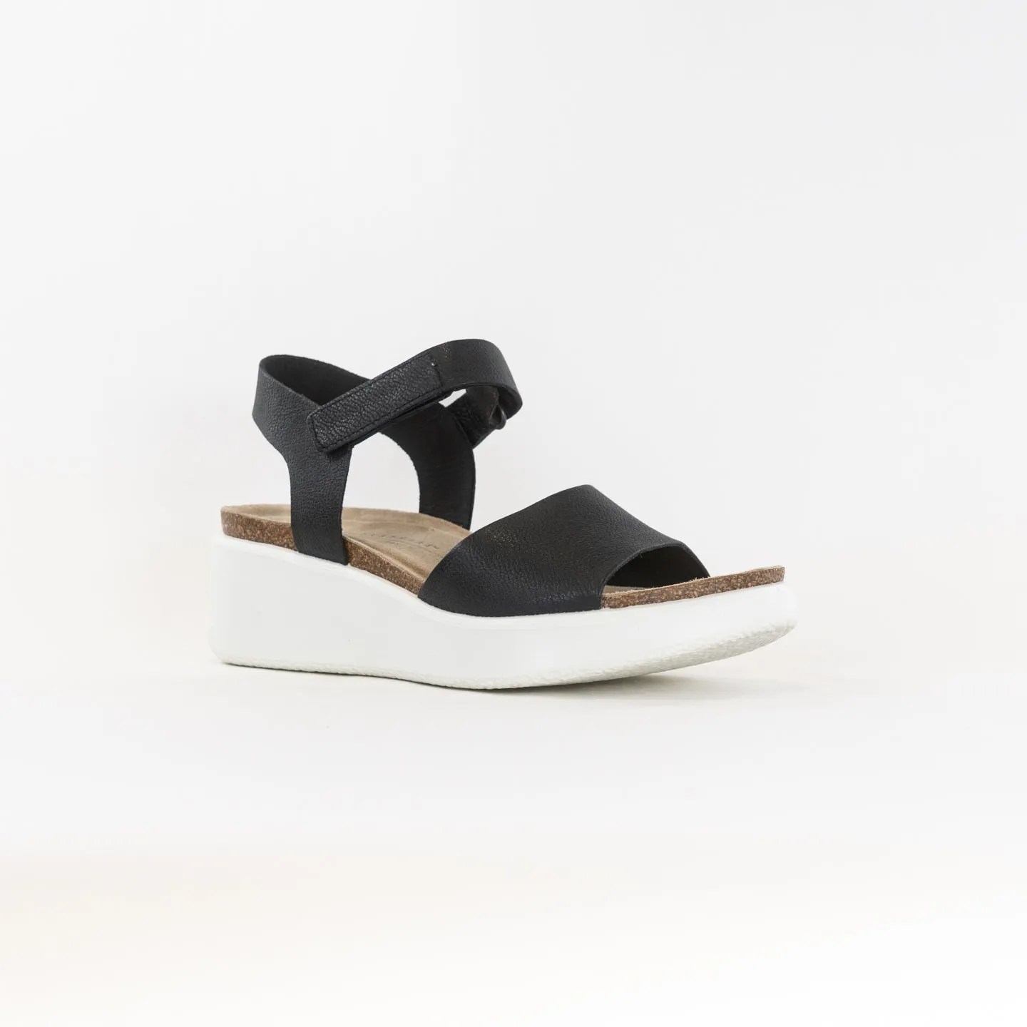 ECCO Flowt Wedge Cork Sandal (Women's) - Black Daily Outing