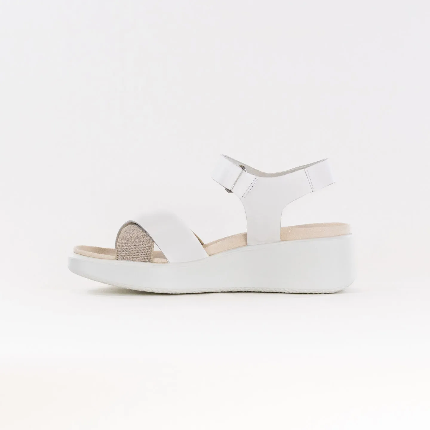 Ecco Flowt Wedge LX W Crossband (Women's) - White Cool Walk