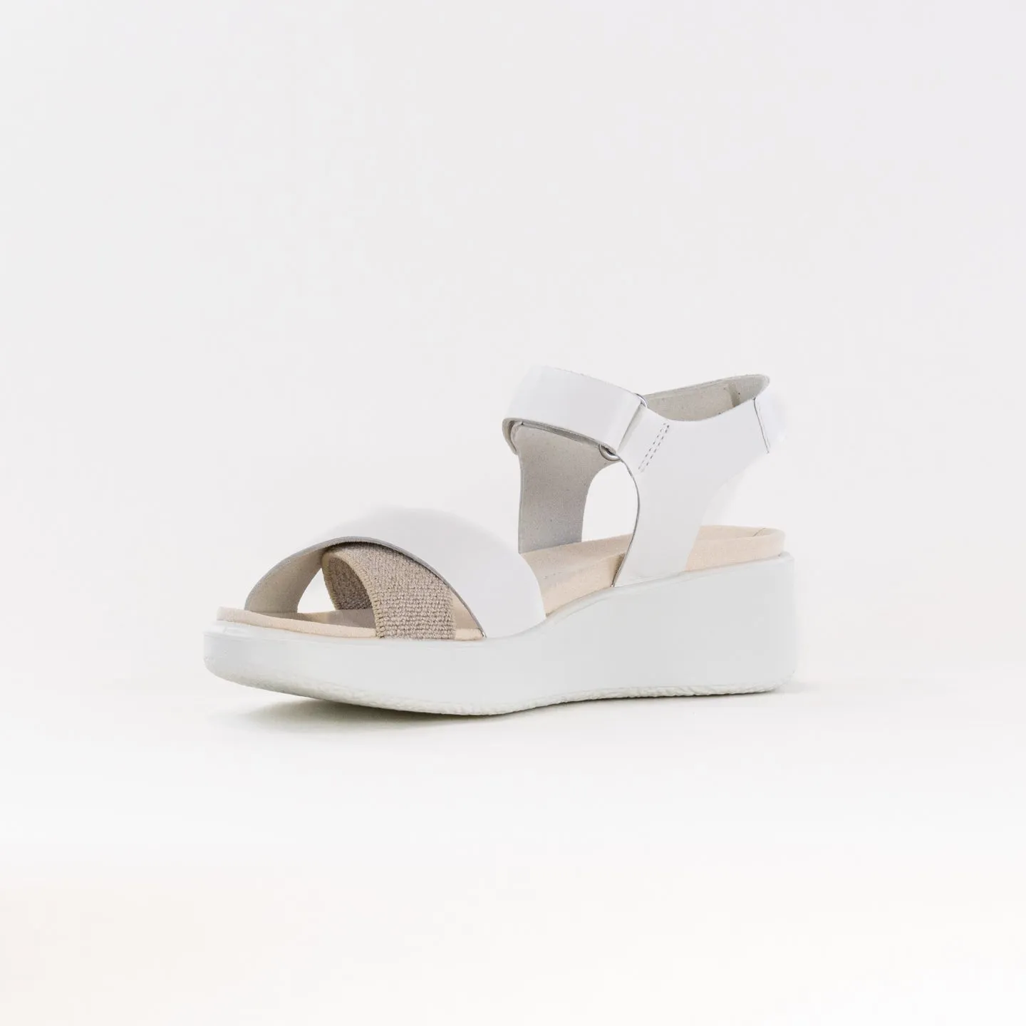 Ecco Flowt Wedge LX W Crossband (Women's) - White Soft Days