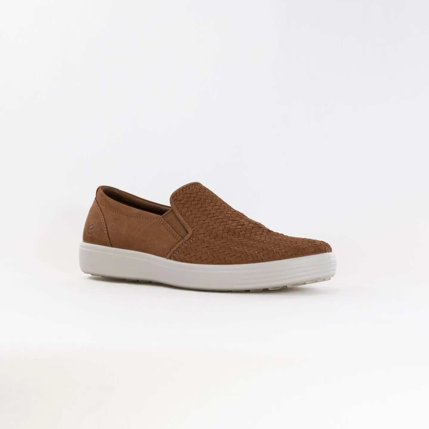 ECCO Men's Soft 7 Woven Slip-On (Men's) - Camel orthopedic friendly