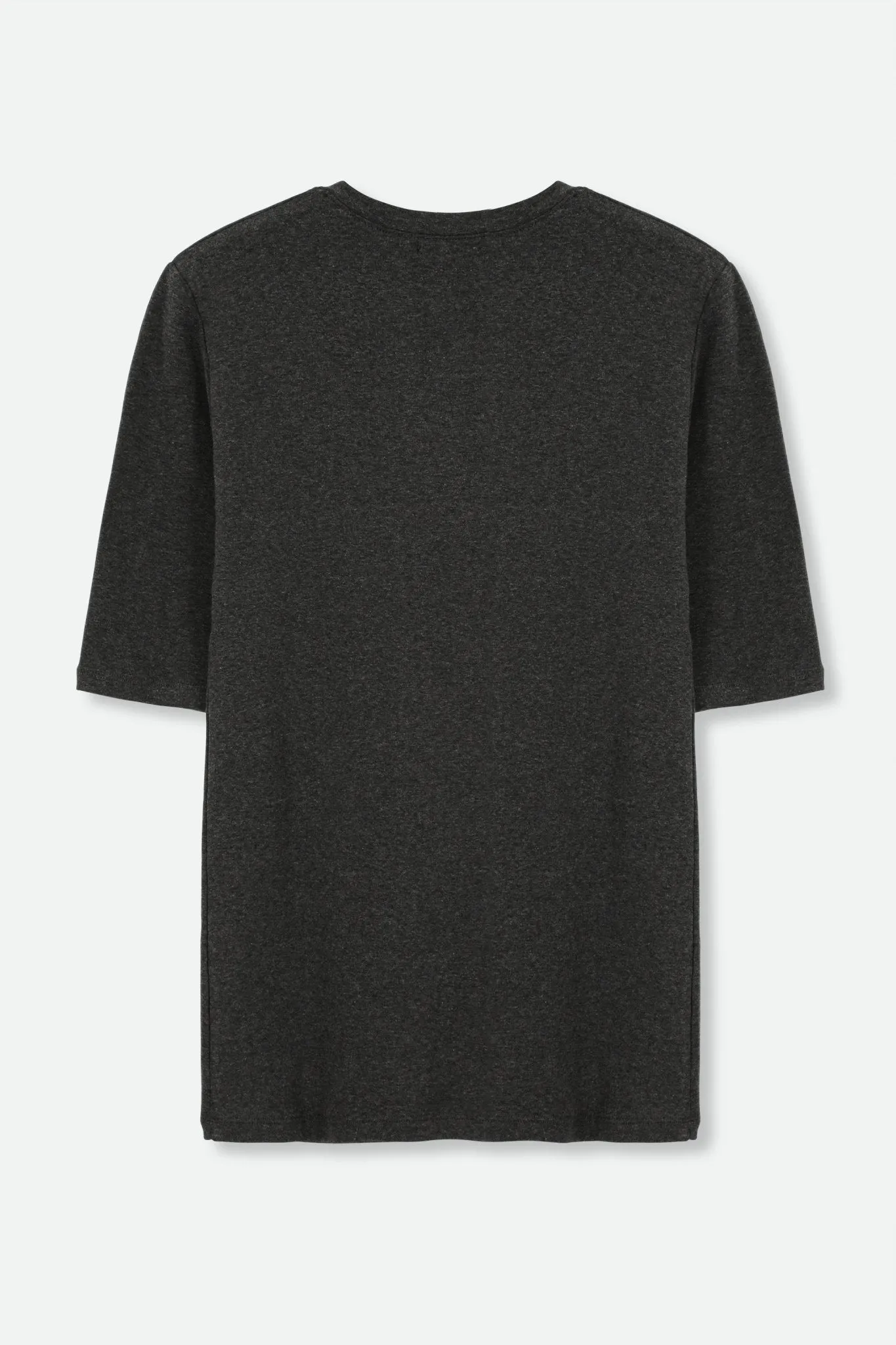 ELBOW SLEEVE CREW IN HEATHERED PIMA STRETCH effortless chic