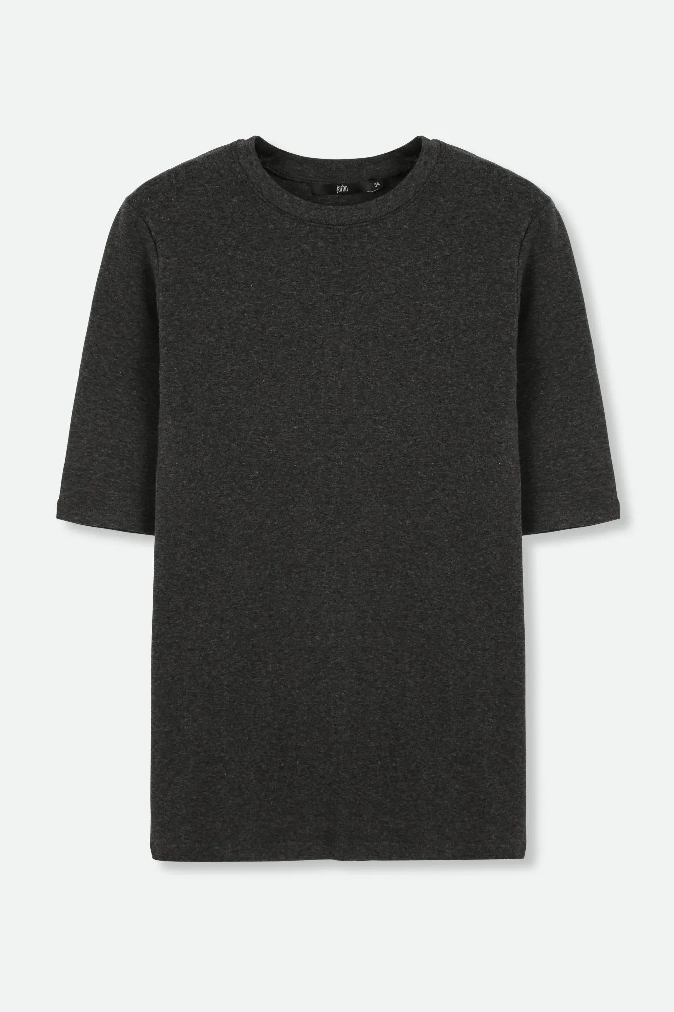 ELBOW SLEEVE CREW IN HEATHERED PIMA STRETCH all seasons