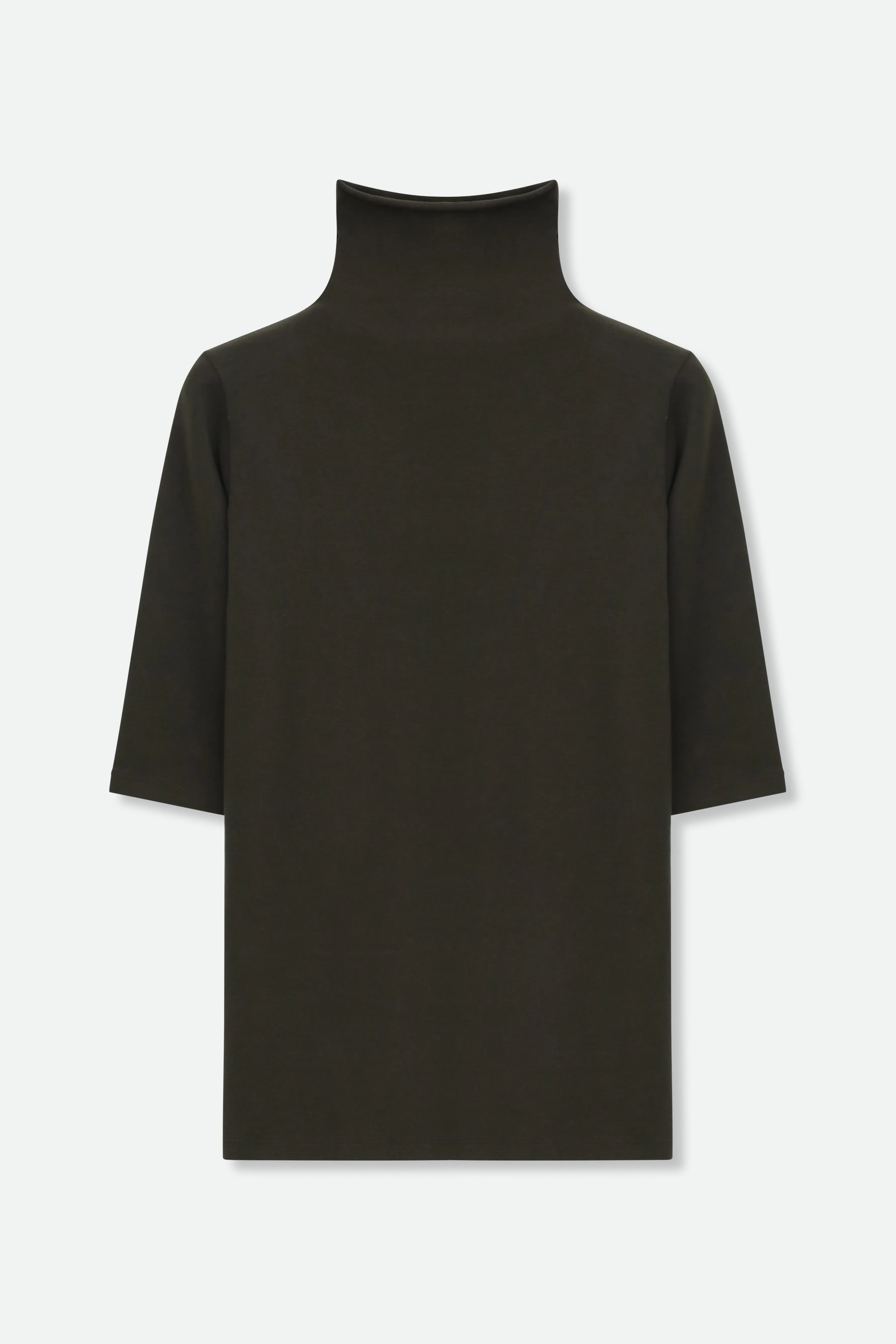 ELBOW SLEEVE HIGH NECK IN PIMA COTTON STRETCH feeling bond