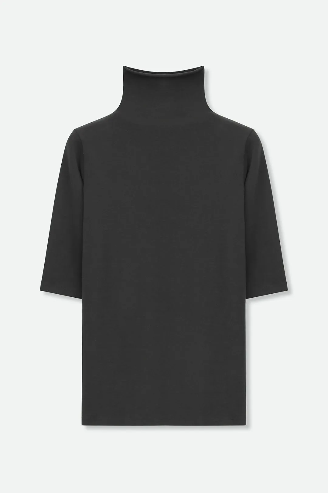 ELBOW SLEEVE HIGH NECK IN PIMA COTTON STRETCH warm choice