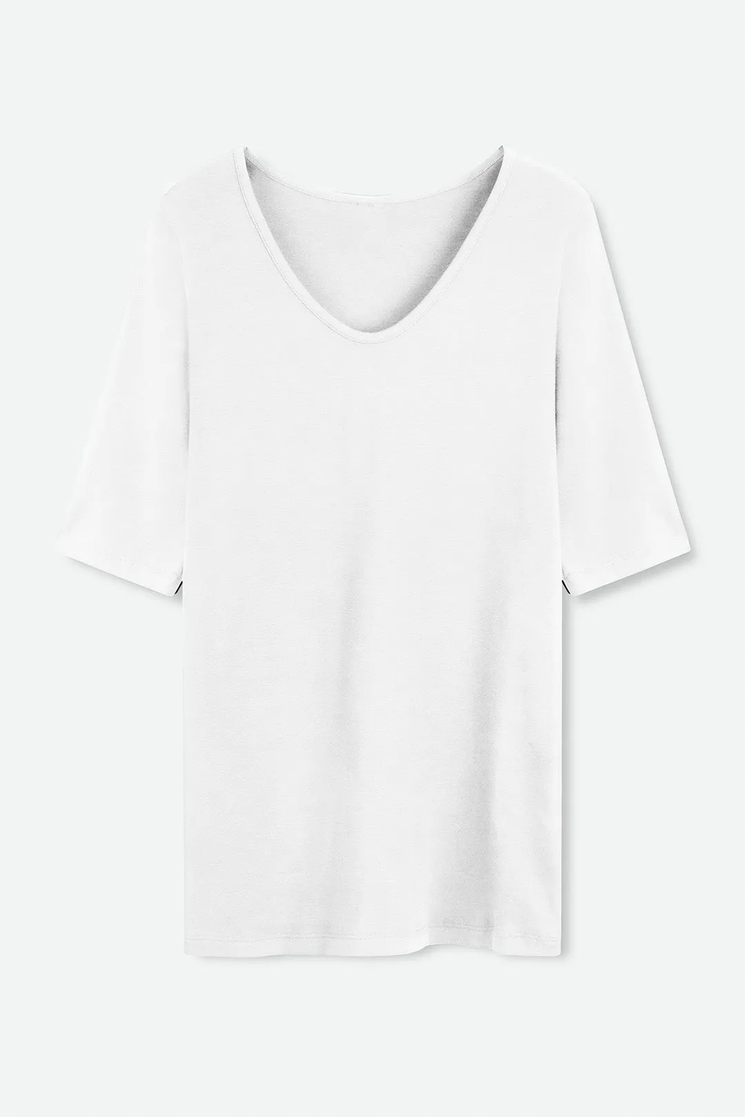 ELBOW V NECK IN PIMA COTTON STRETCH inner peace