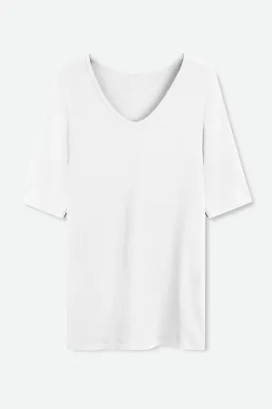 ELBOW V NECK IN PIMA COTTON STRETCH inner peace