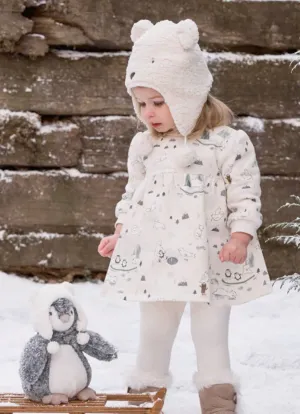 Elegant Baby Arctic Printed Organic Fleece Dress & Rib Legging Set smooth glide