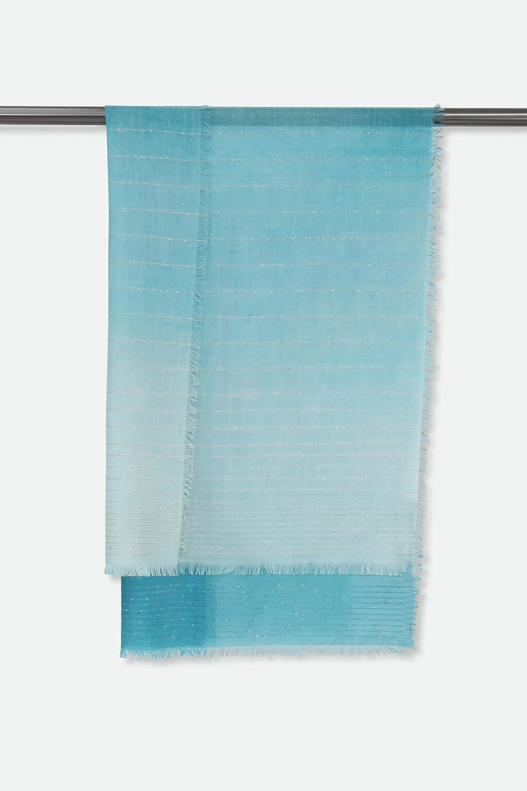 EMBELLISHED TEAL ITALIAN CASHMERE SCARF weather ready