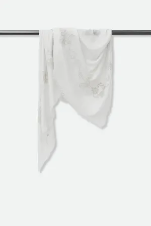 EMBROIDERED SILVER FROST ITALIAN CASHMERE SCARF classic touch EMBROIDERED SILVER FROST ITALIAN CASHMERE SCARF casual edge