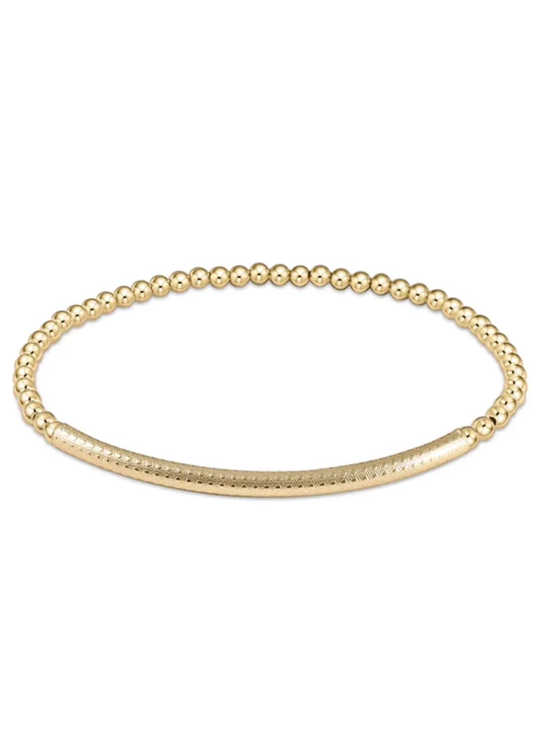 Enewton Classic Gold 3mm Bead Bracelet - Bliss Bar Textured dual vibe