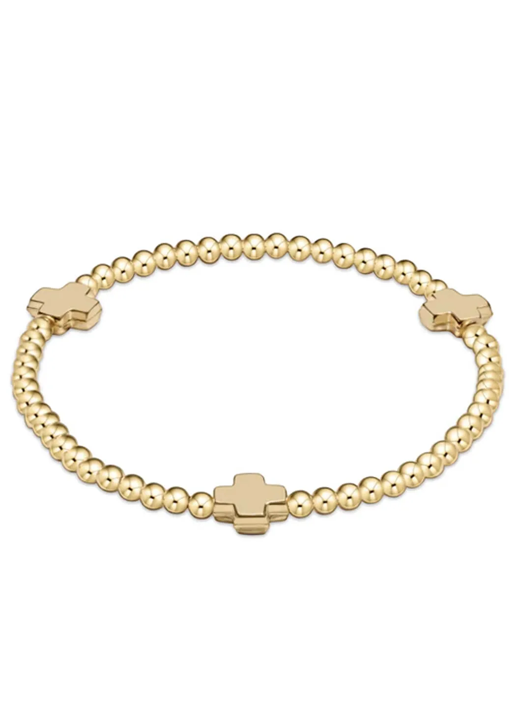 Enewton Extends - Signature Cross Gold Pattern 3mm Bead Bracelet - Gold street vibe