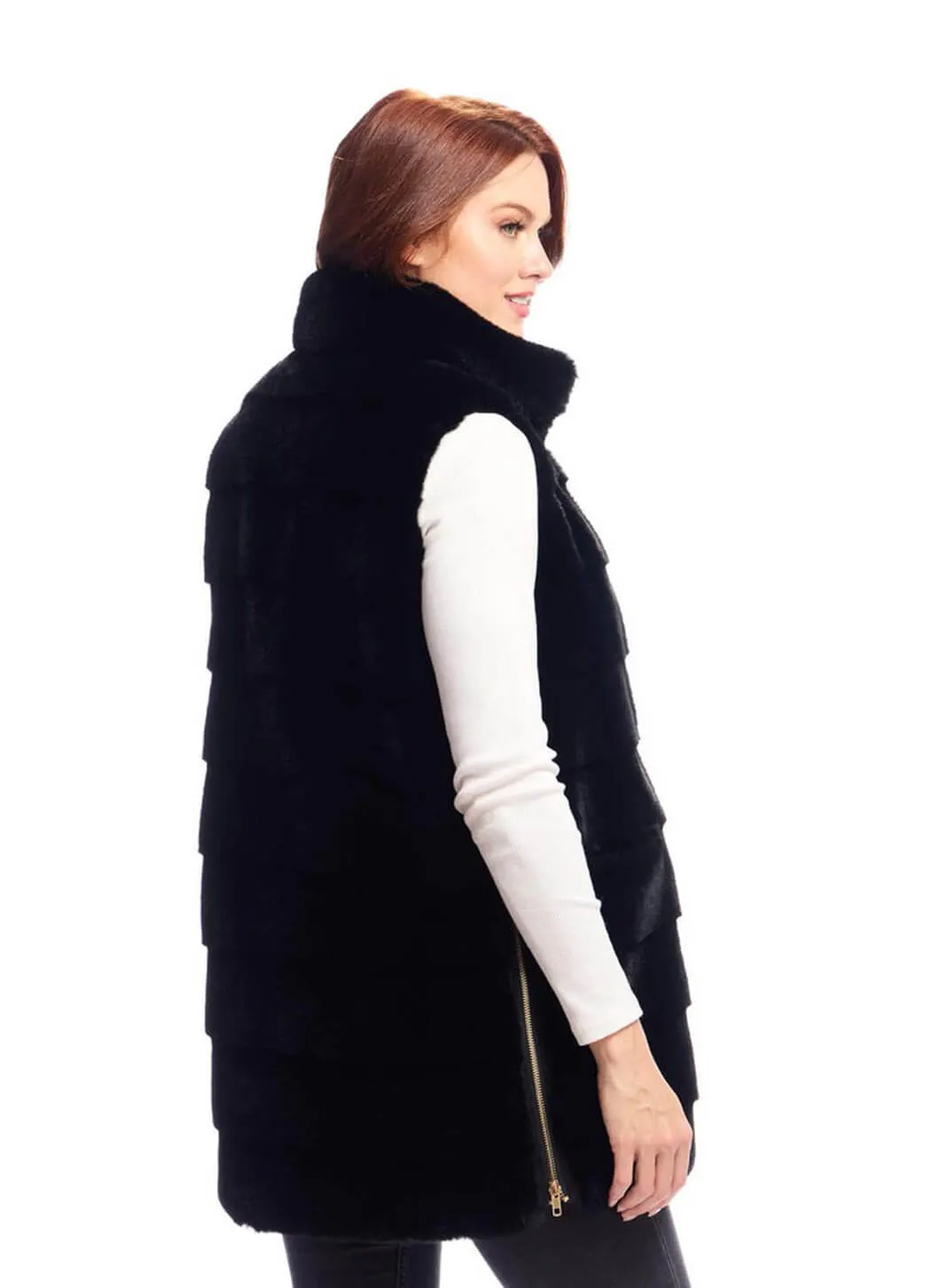 Fabulous Furs Faux Fur Weekender Vest light trip
