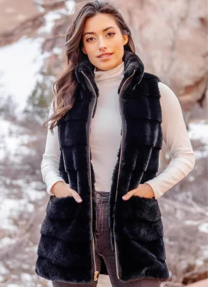 Fabulous Furs Faux Fur Weekender Vest cross style