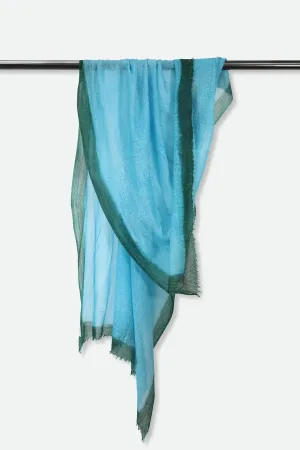 FERN BORDER SCARF IN HAND DYED CASHMERE season mood FERN BORDER SCARF IN HAND DYED CASHMERE creative soul
