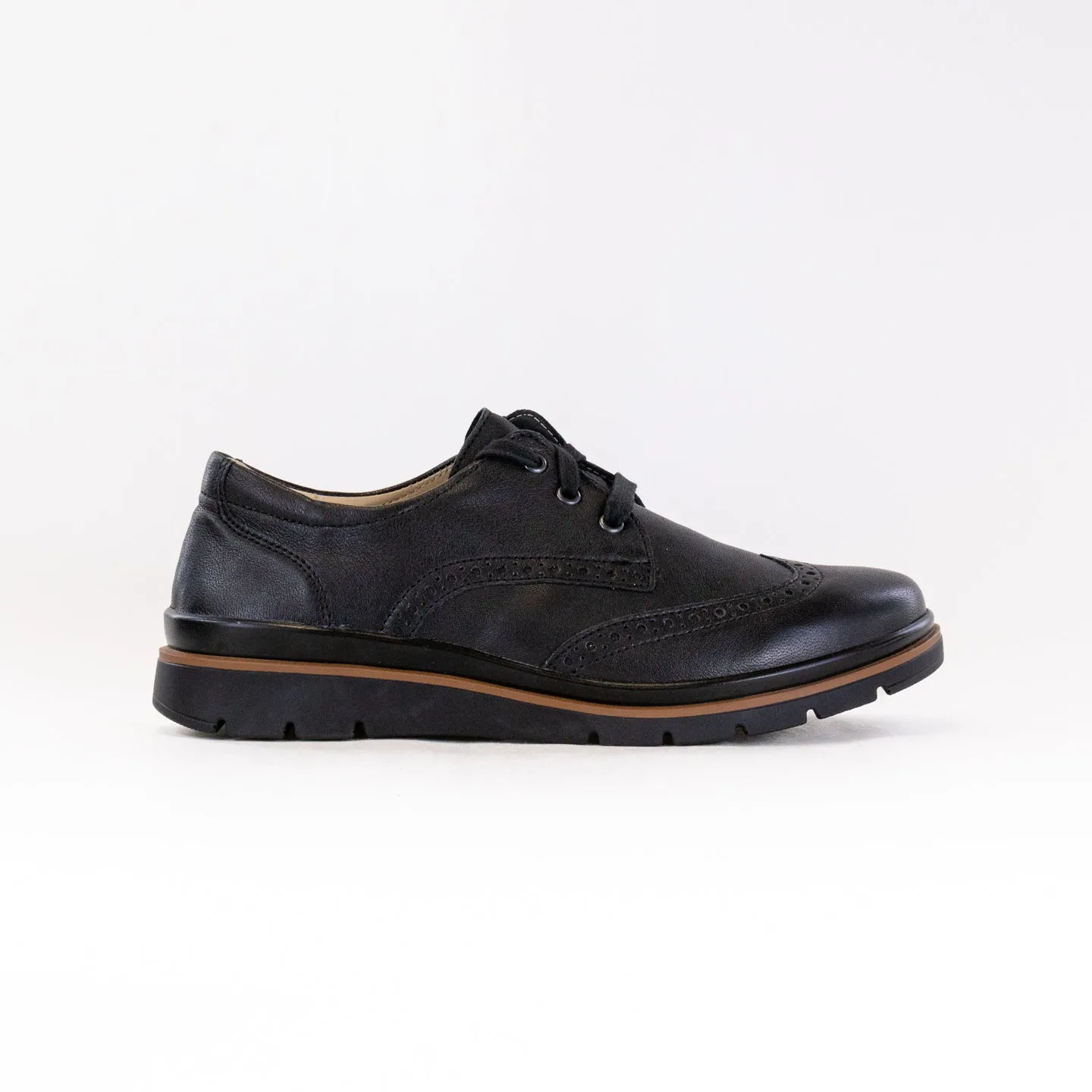 Fidelio Brogue 505102 (Women's) - Black Leather arch support