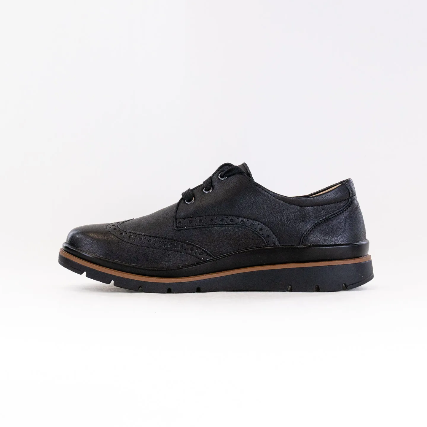 Fidelio Brogue 505102 (Women's) - Black Leather wet shield