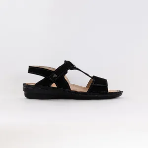 Finn Comfort Calvia (Women's) - Black Nubuck Leather Gentle Ride