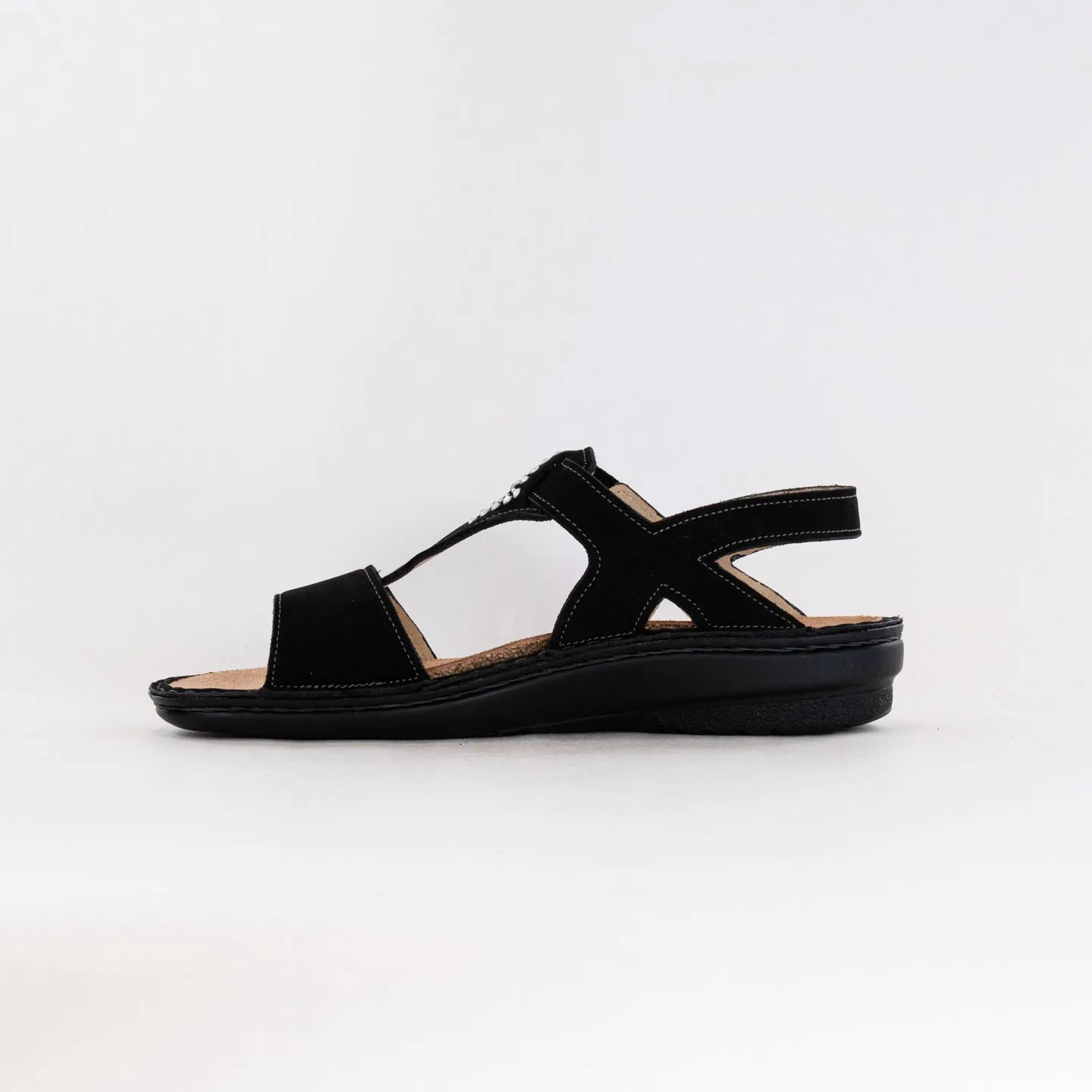 Finn Comfort Calvia (Women's) - Black Nubuck Leather Quick Moves