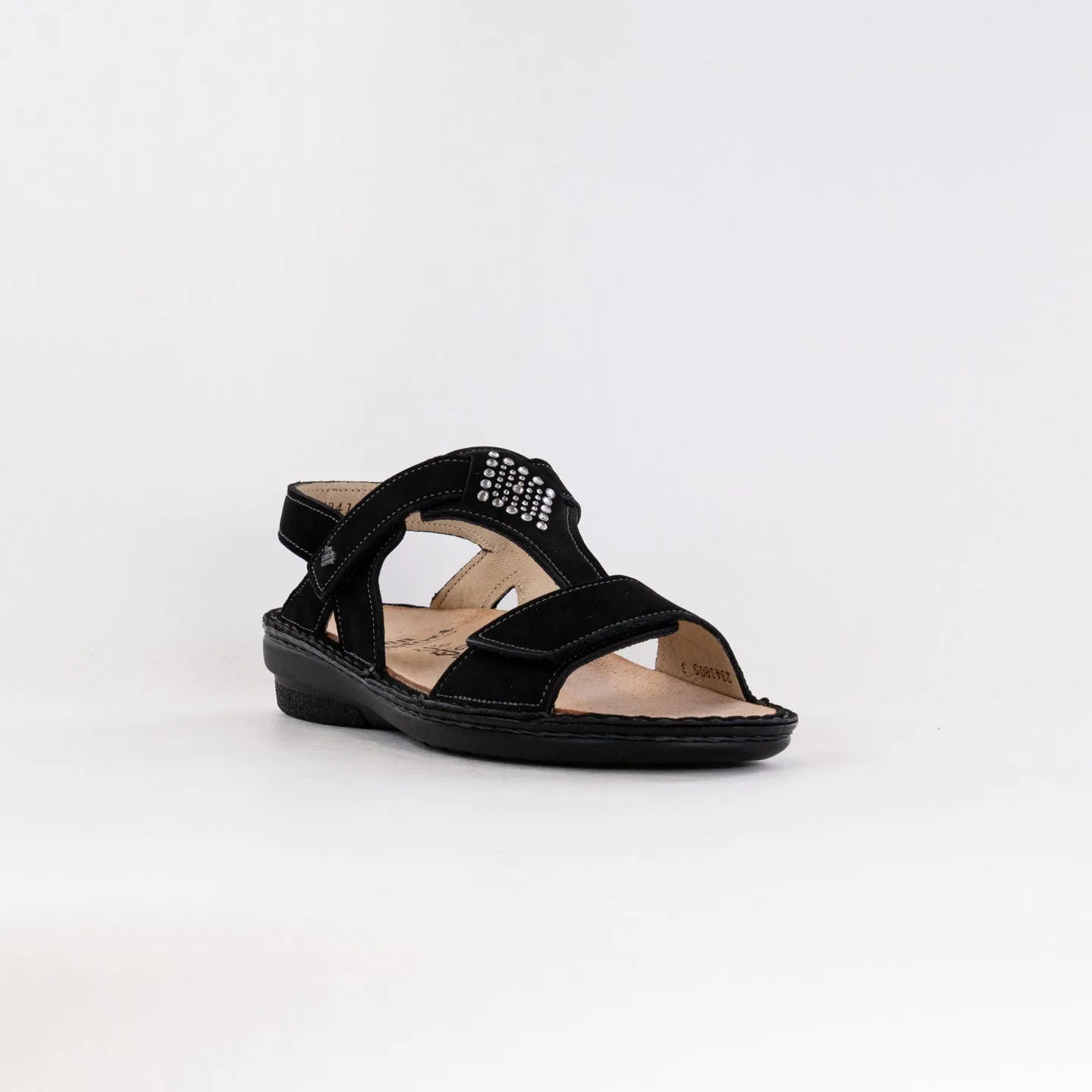 Finn Comfort Calvia (Women's) - Black Nubuck Leather Street Calm