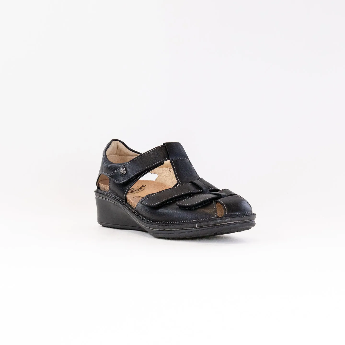 Finn Comfort Funen (Women's) - Black Leather Feet Time