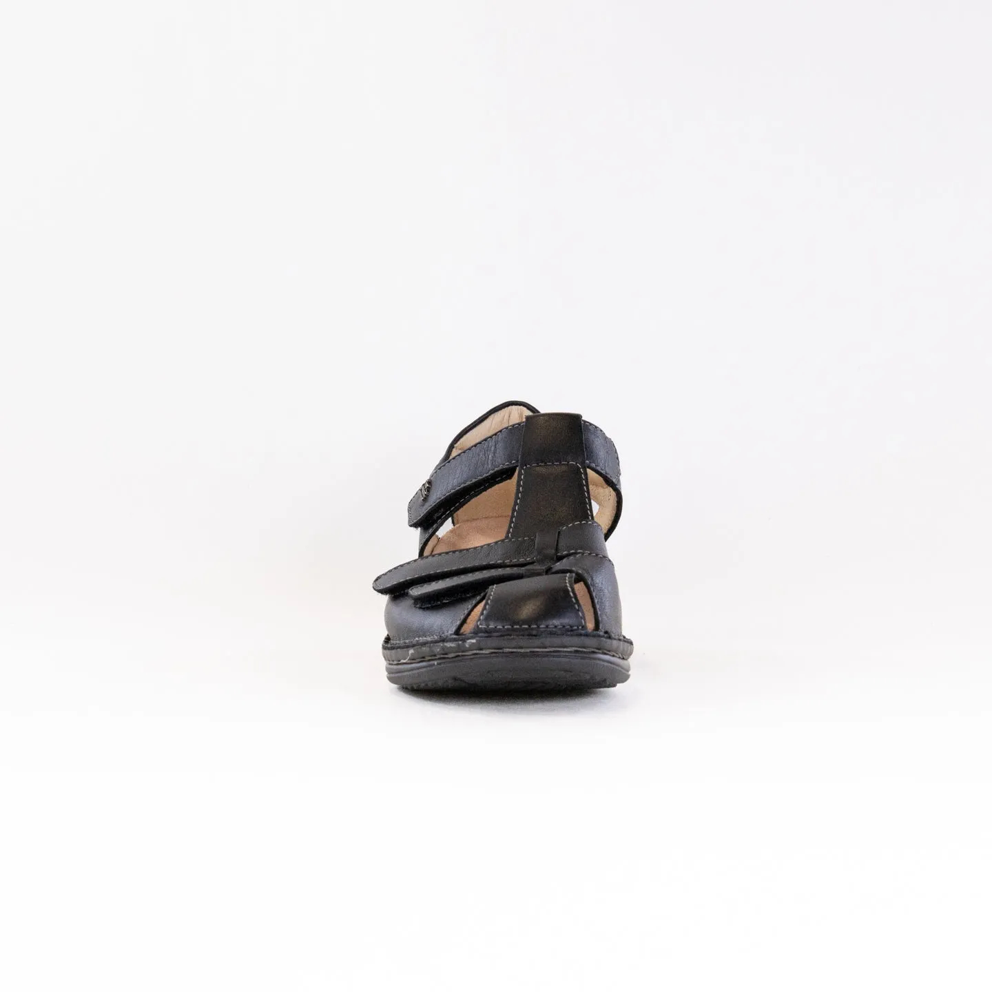 Finn Comfort Funen (Women's) - Black Leather Summer Travel