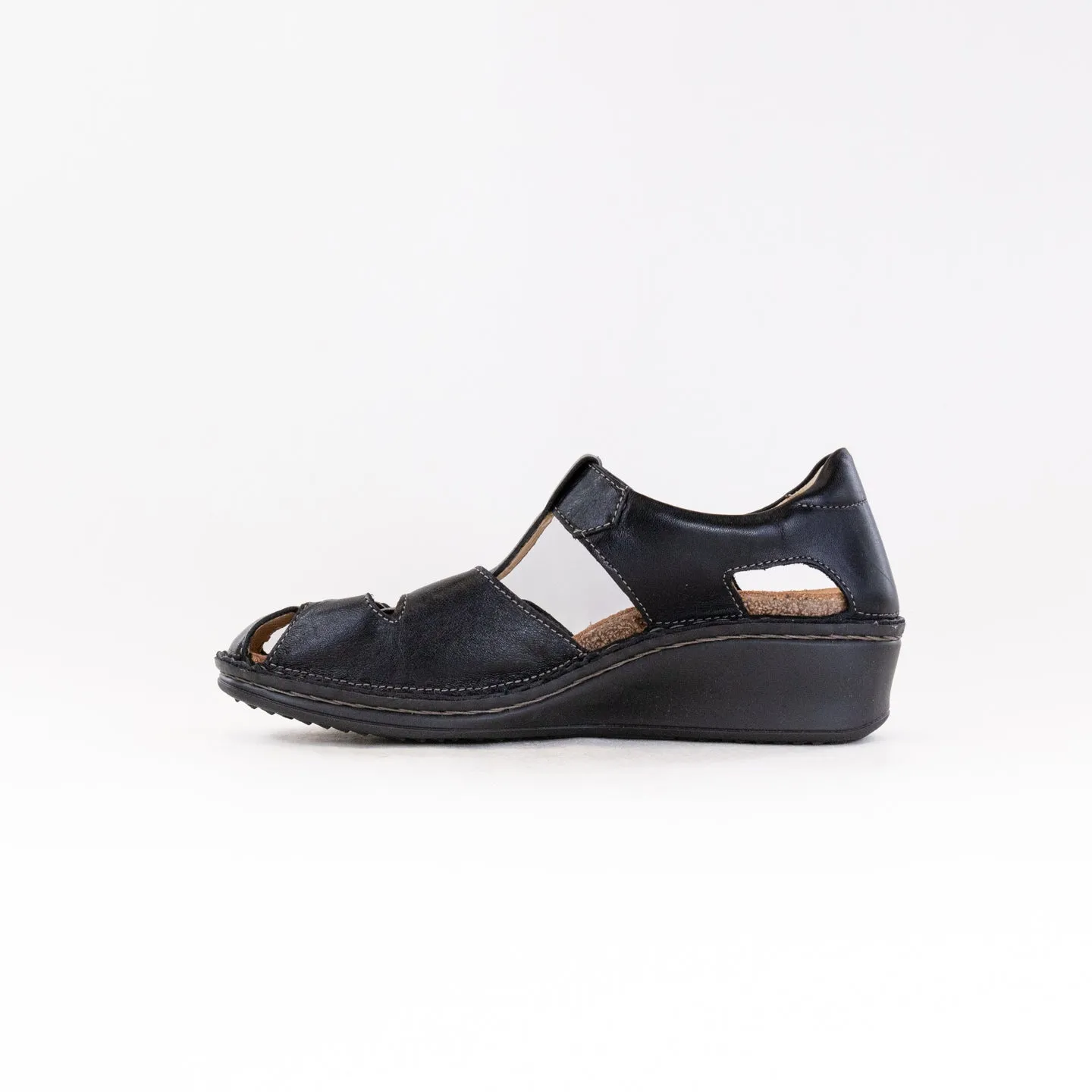 Finn Comfort Funen (Women's) - Black Leather Beach Ease