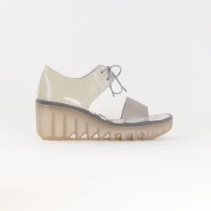 FLY London Crossover Sandals BILU465FLY (Women's) - Silver/Off White Chic Ease FLY London Crossover Sandals BILU465FLY (Women's) - Silver/Off White Spring Fresh