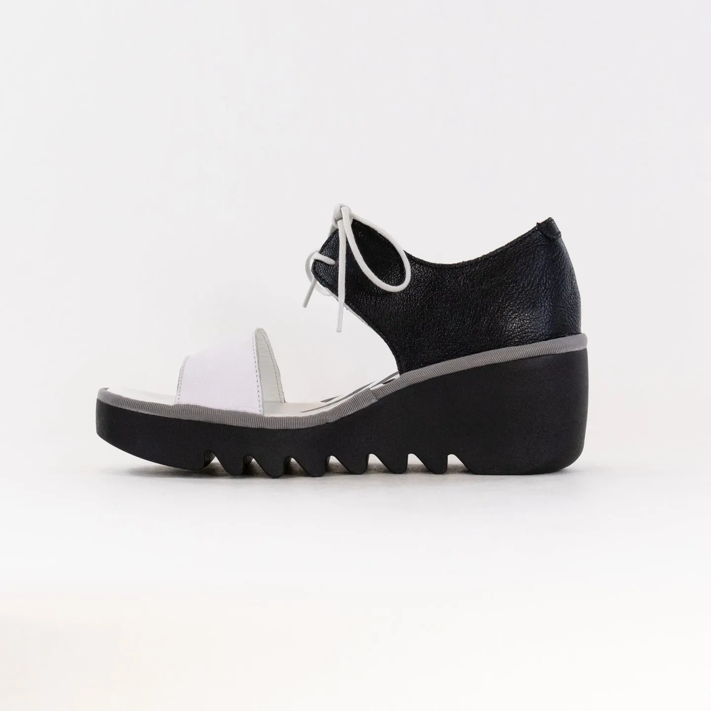 FLY London Crossover Sandals BILU465FLY (Women's) - White/Black Daily Chill
