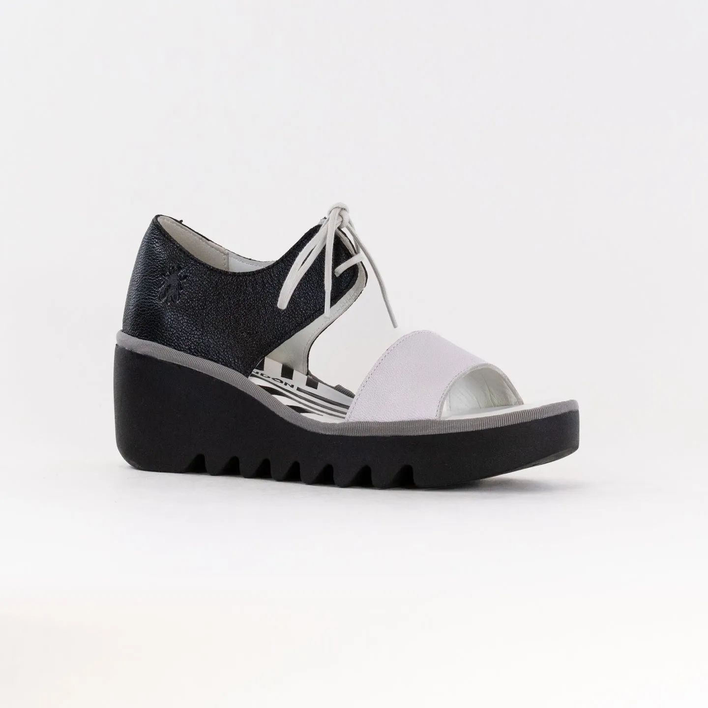 FLY London Crossover Sandals BILU465FLY (Women's) - White/Black Easy On