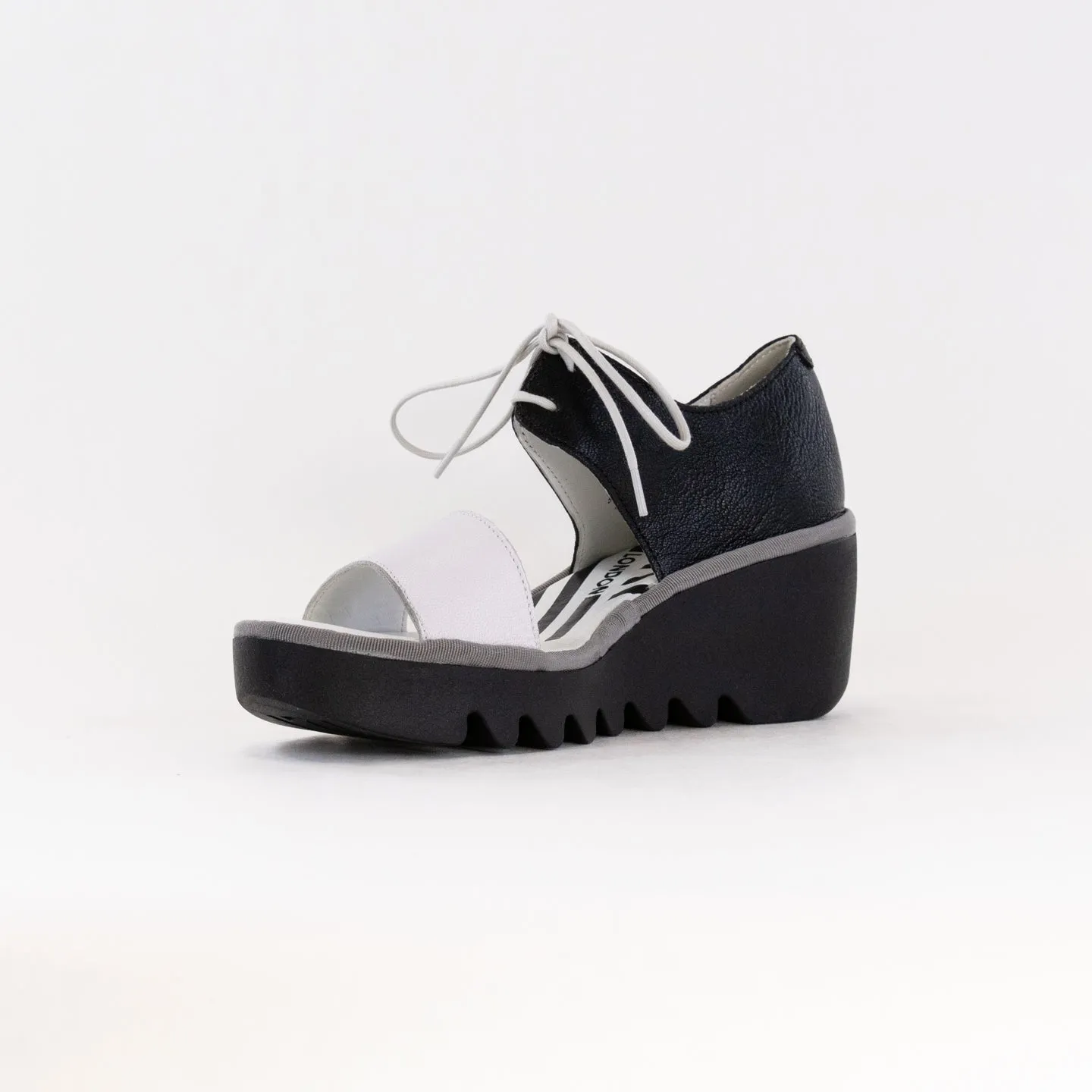FLY London Crossover Sandals BILU465FLY (Women's) - White/Black Chill Soul