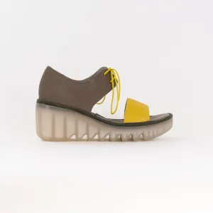 FLY London Crossover Sandals BILU465FLY (Women's) - Yellow/Khaki Casual Walks