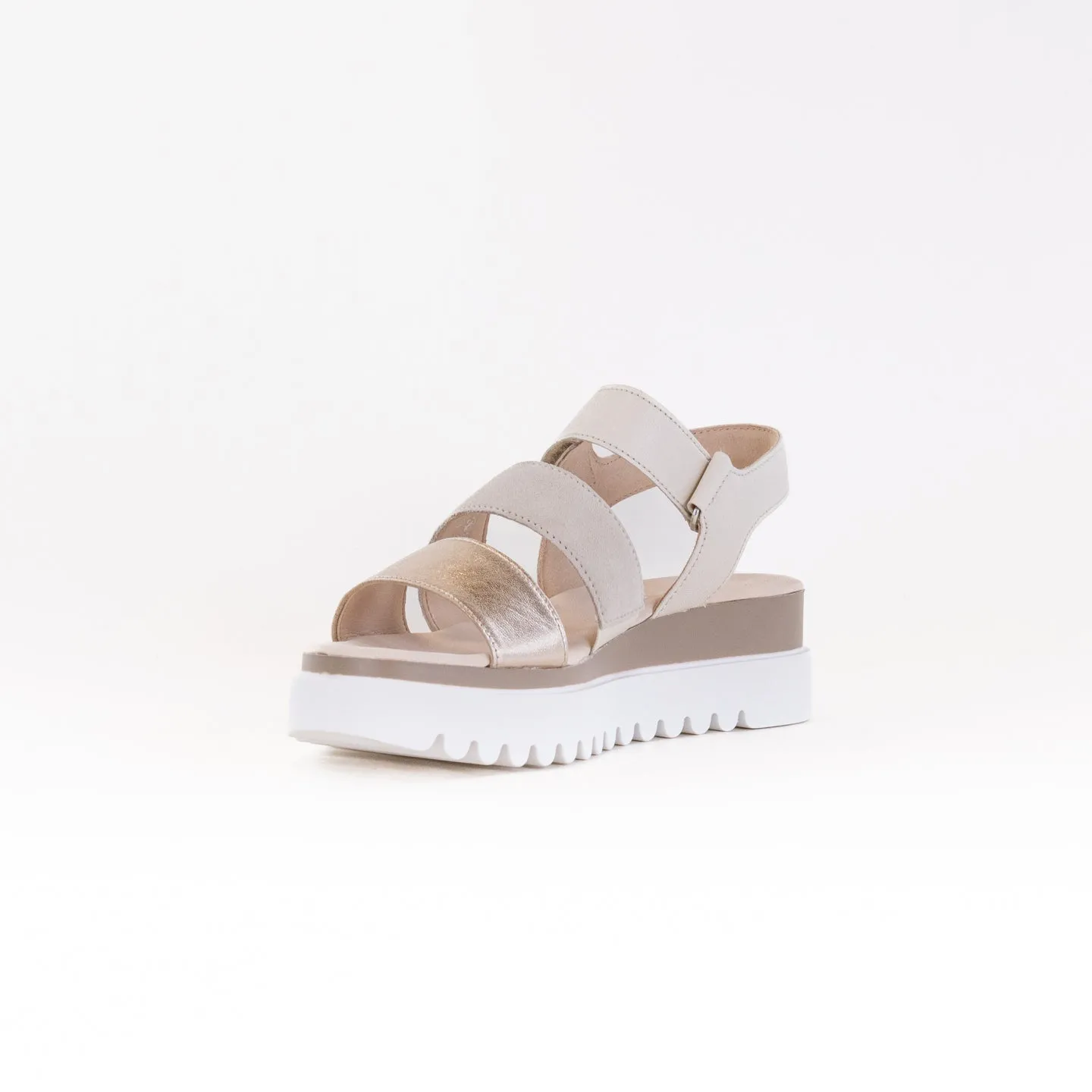Gabor 24.610.62 Wedge Sandal (Women's) - White Metallic Combi Leather Easy Foot
