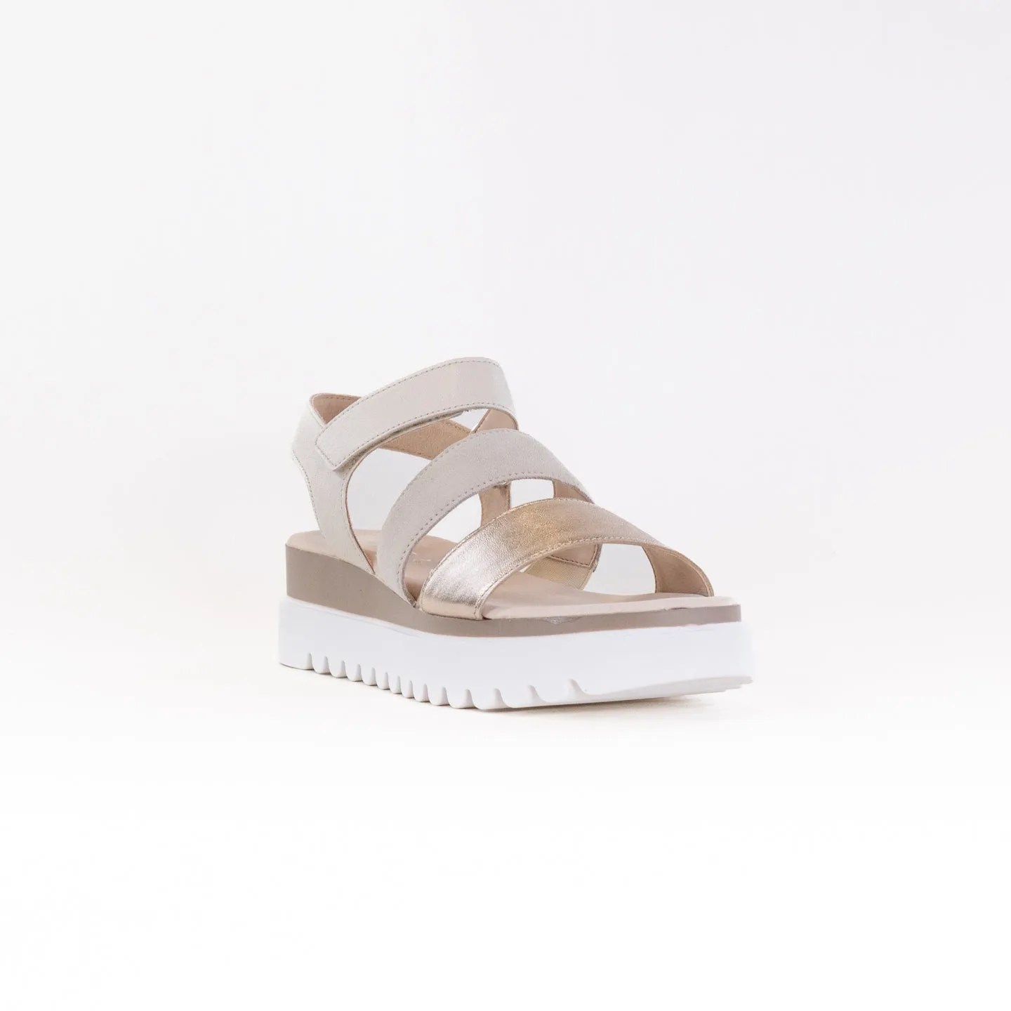 Gabor 24.610.62 Wedge Sandal (Women's) - White Metallic Combi Leather Skin Feel