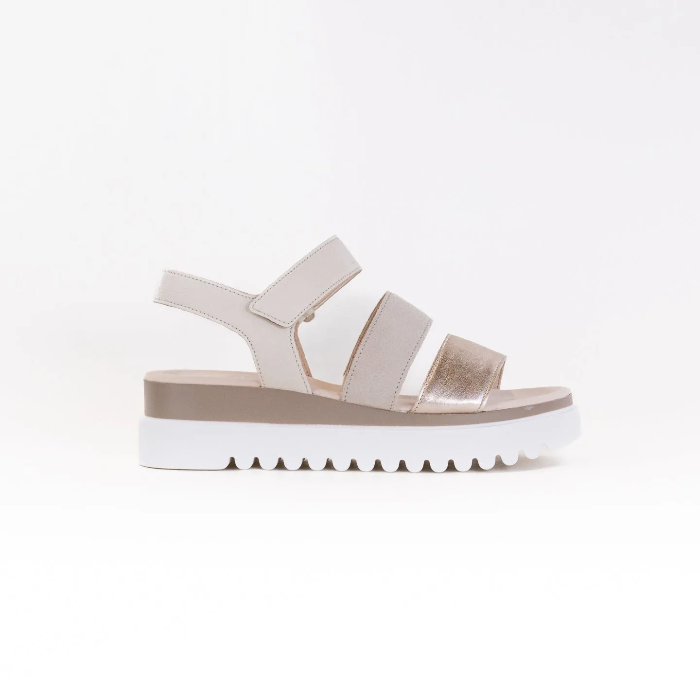 Gabor 24.610.62 Wedge Sandal (Women's) - White Metallic Combi Leather Slow Living