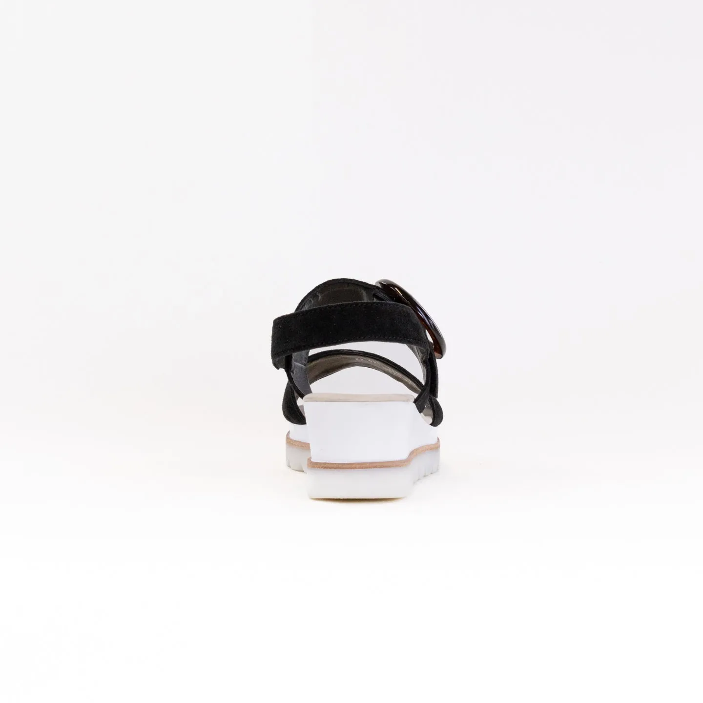 Gabor 24.645.37 Wedge Sandal (Women's) - Black Suede Ease Walk