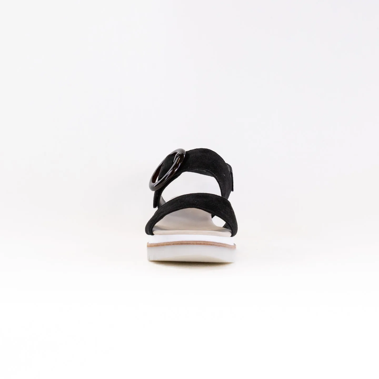 Gabor 24.645.37 Wedge Sandal (Women's) - Black Suede Cloud Mood