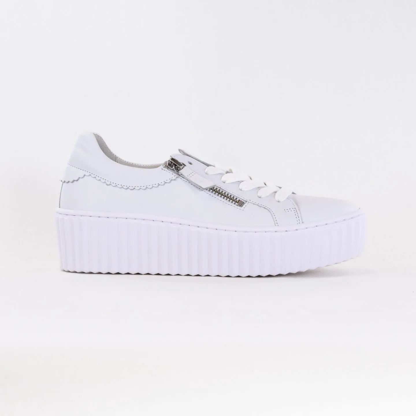 Gabor 43.200.21 Platform Sneaker (Women's) - White/Ice polished touch