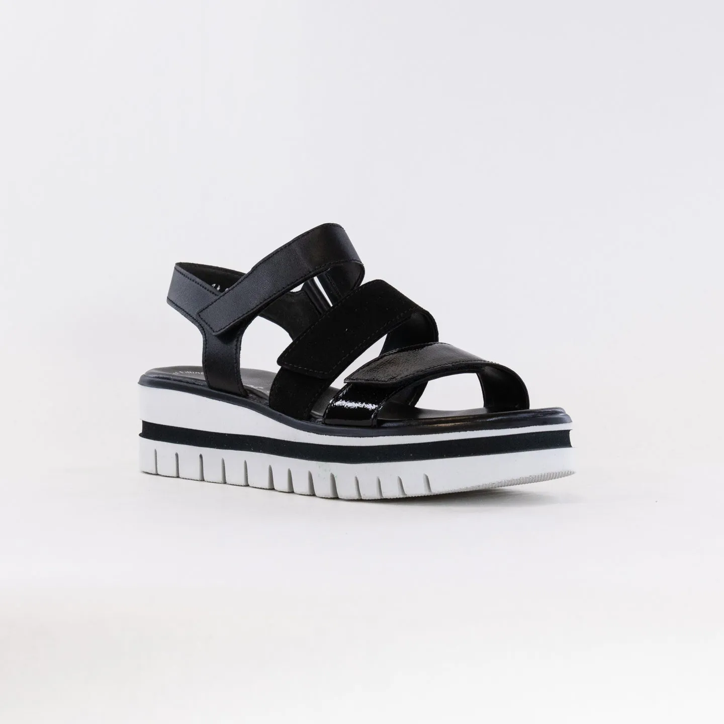 Gabor 44.620.27 Three Strap Sandal (Women's) - Black Dream Trip