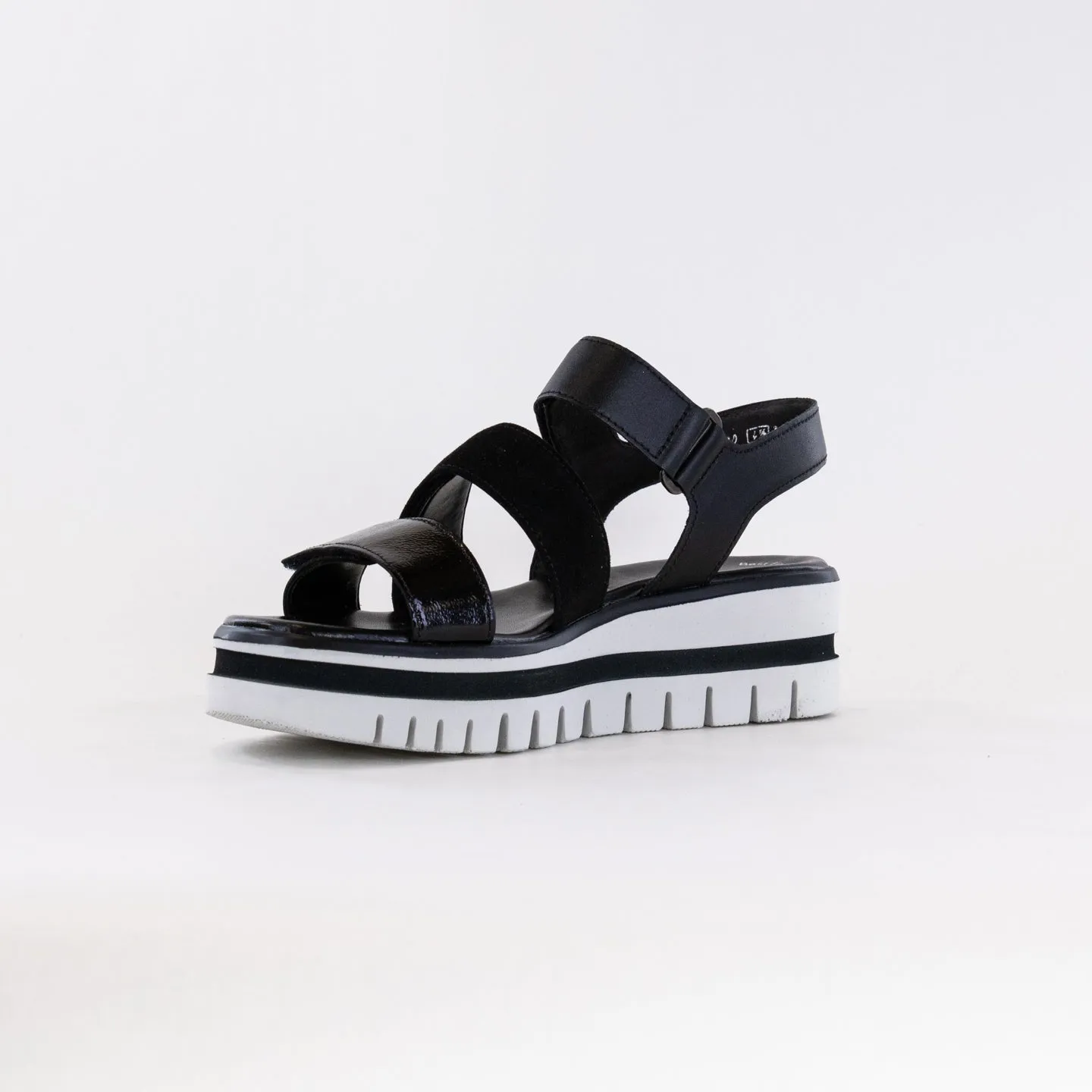 Gabor 44.620.27 Three Strap Sandal (Women's) - Black Outdoor Fun
