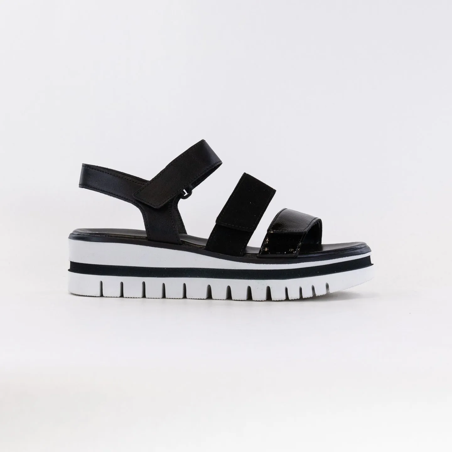 Gabor 44.620.27 Three Strap Sandal (Women's) - Black Resort Edit