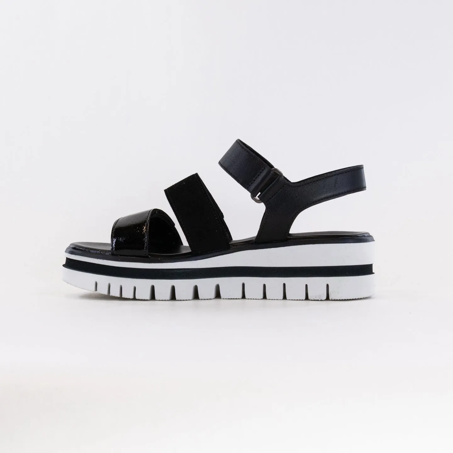 Gabor 44.620.27 Three Strap Sandal (Women's) - Black Zen Mood